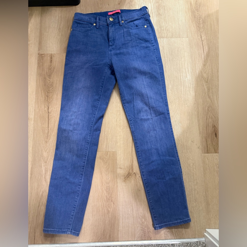 Lilly Pulitzer Blue Skinny Jeans Size 4 Mid Rise Stretch Denim Classic Fit